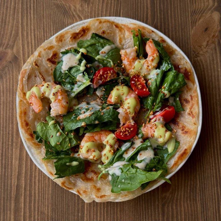 Фото Роти с креветкой и сгущенкой васаби 